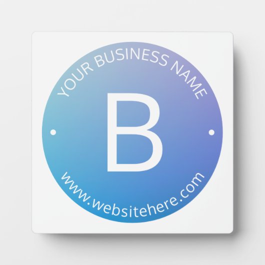 青と紫の退色(編集可能グラデーション文字) フォトプラーク (正面)