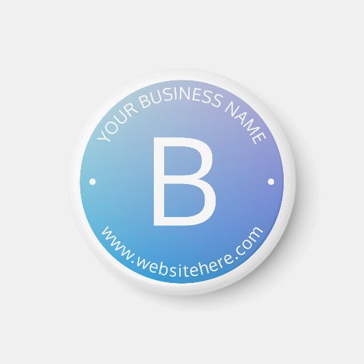 青と紫の退色(編集可能グラデーション文字) マグネット (正面)