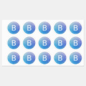 青と紫の退色(編集可能グラデーション文字) ラベル (シート)