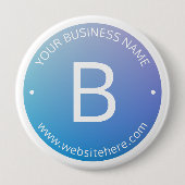 青と紫の退色(編集可能グラデーション文字) 缶バッジ (正面)