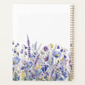 青と紫の野の花の水彩画 プランナー手帳 (裏面)