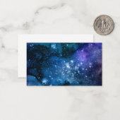 青と紫の銀河の宇宙の夜空の星 ノートカード (正面/裏面インサイチュ)
