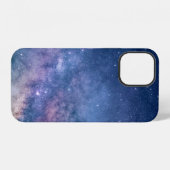 青と紫の銀河デジタル iPhoneケース (裏面横)