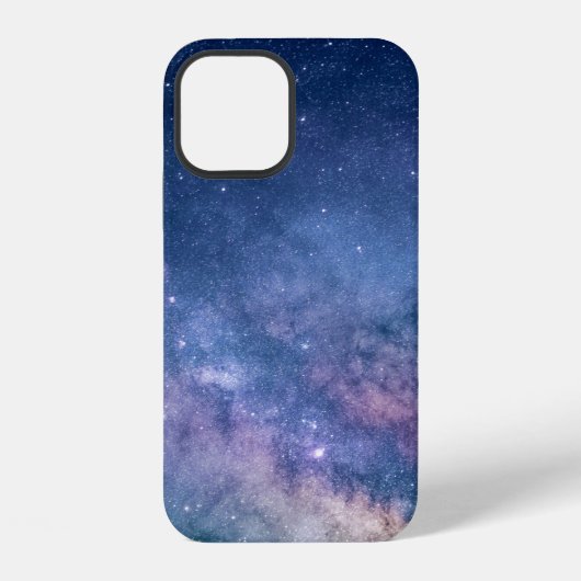 青と紫の銀河デジタル iPhoneケース (裏面)
