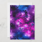 青と紫の銀河系大理石21歳の誕生日 招待状 (裏面)