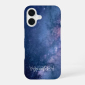 青と紫の銀河 iPhone 16ケース (裏面)