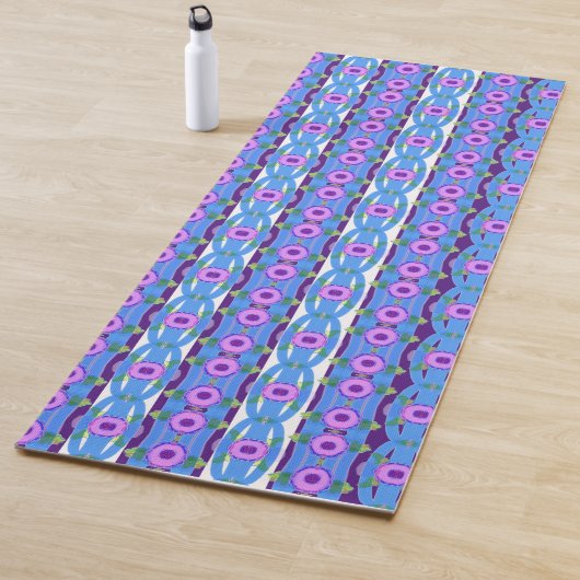 青と紫の長い装飾マット ヨガマット (インサイチュ)
