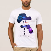青と紫の雪だるま Tシャツ (正面)