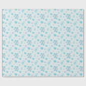 青と紫の雪片ブルーモダンクリスマス ラッピングペーパー (フラット)