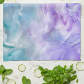 青と紫の雲の渦巻き キッチンタオル (折り畳み)