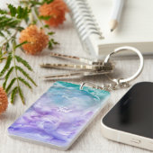 青と紫の雲の渦巻き キーホルダー (正面右)