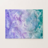 青と紫の雲の渦巻き ジグソーパズル (横)