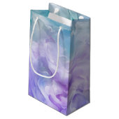 青と紫の雲の渦巻き スモールペーパーバッグ (裏面アングル)