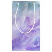 青と紫の雲の渦巻き スモールペーパーバッグ (正面)