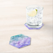 青と紫の雲の渦巻き ペーパーコースター (インサイチュ)