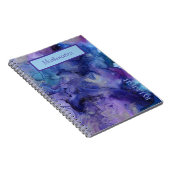 青と紫の霜降り水色パーソナライズされたNo ノートブック (右側)