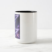 青と紫の2つの惑星 ツートーンマグカップ (中央)