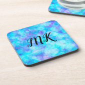 青と紫の《写真》ぼけ味泡  コースター (左側)