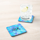 青と紫の《写真》ぼけ味泡  コースター (右側)