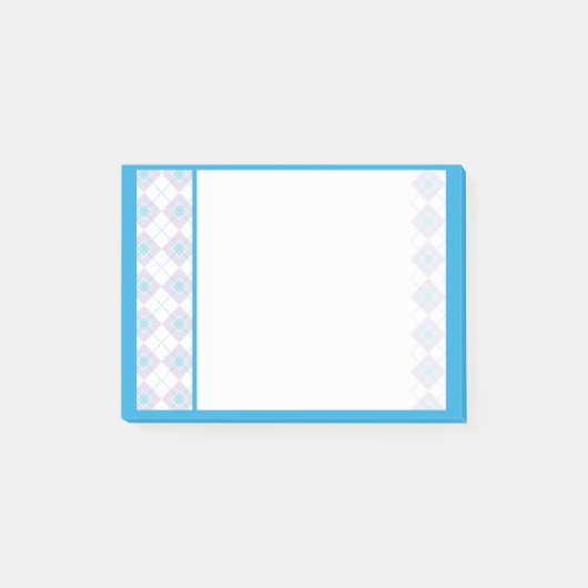 青と紫アーガイル柄の ポストイット (正面)