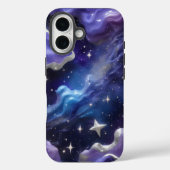 青と紫エレガントの銀河系とキラキラCl Case-Mate iPhoneケース (裏面)