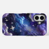 青と紫エレガントの銀河系とキラキラCl Case-Mate iPhoneケース (裏面 (横))
