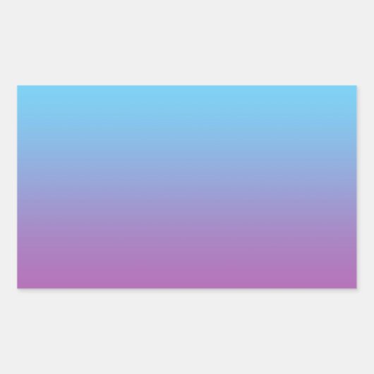 青と紫グラデーション 長方形シール (正面)