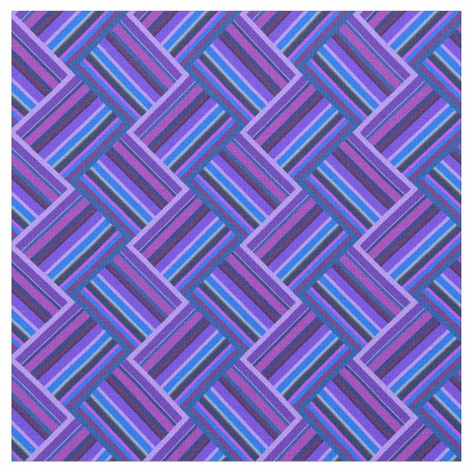 青と紫ストライプの織り ファブリック (クローズアップ)
