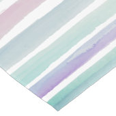 青と紫パステル水彩ストライプ色 ショートテーブルランナー (コーナー)