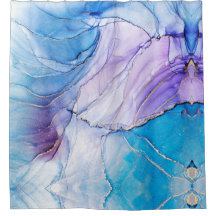 青と紫モダンのマーリーアルコールインク