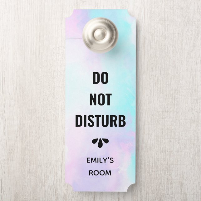 青と紫モダンの水色を乱さない ドアノブサイン (ノブ)