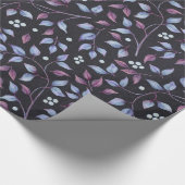 青と紫葉の ラッピングペーパー (角)