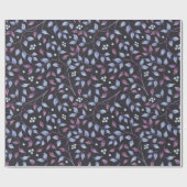 青と紫葉の ラッピングペーパー (フラット)