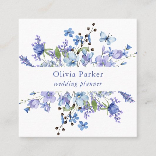 青と紫 | フローラ スクエア名刺 (正面)