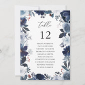 青と紺のフローラテーブル番号座席表 招待状 (裏面)