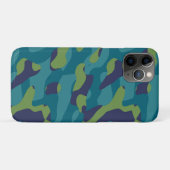 青と緑とターコイズブルーのカモフラージュ抽象画 Case-Mate iPhoneケース (裏面(横))