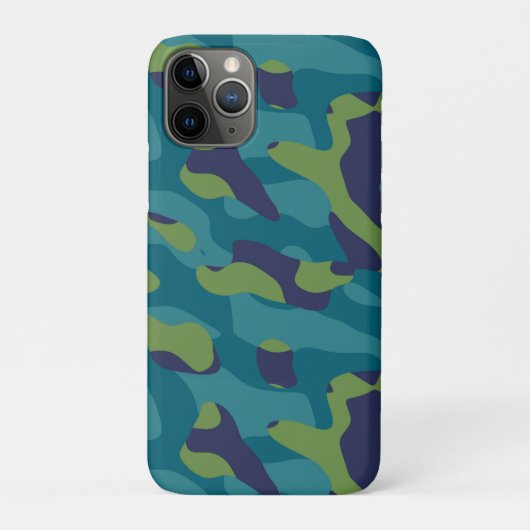 青と緑とターコイズブルーのカモフラージュ抽象画 Case-Mate iPhoneケース (裏)