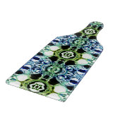 青と緑とメタリックの形状の澄ん混合 カッティングボード (角)