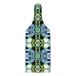 青と緑とメタリックの形状の澄ん混合 カッティングボード