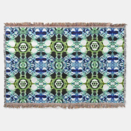 青と緑とメタリックの形状の澄ん混合 スローブランケット