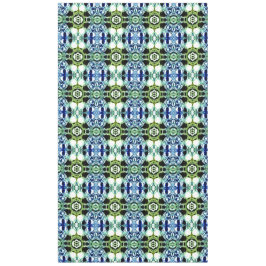 青と緑とメタリックの形状の澄ん混合 テーブルクロス