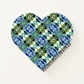 青と緑とメタリックの形状の澄ん混合 ノートブック (裏面)