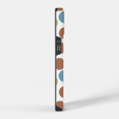 青と緑と茶色のドット iPhoneケース (右側面)