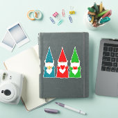 青と緑と赤のクリスマスのノーム シール (iPadカバー)