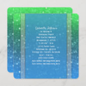 青と緑のきらめき:パーティの招待状 招待状 (正面/裏面)