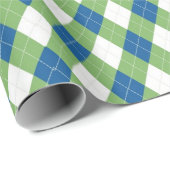 青と緑のひしアーガイル形 ラッピングペーパー (ロールコーナー)