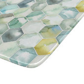青と緑のアクアレルホニーコムパターン カッティングボード (角)