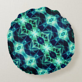 青と緑のアクリルレポート、ネオンミラー形状 ラウンドクッション