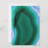 青と緑のアゲートスライス ウェディングエンゲージメントパーティー 招待状 (裏面)