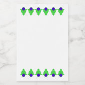 青と緑のアートデコ要素 フードラベル (シングルラベル)